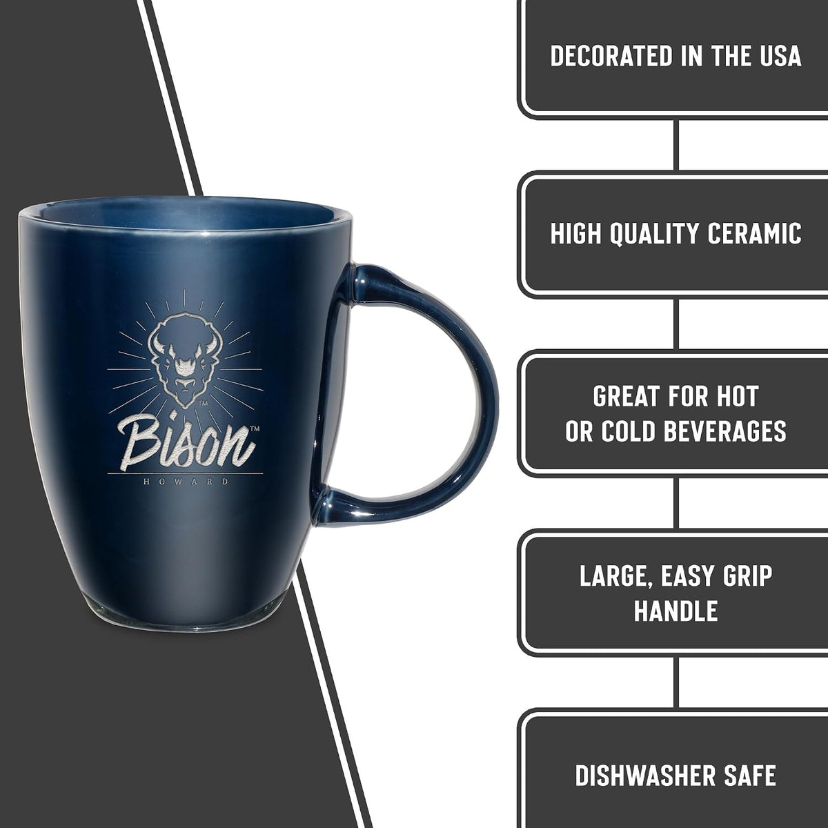 NCAA 18oz Laser Engraved Ceramic Lustre Mug - Coffee-Tea - Colors B