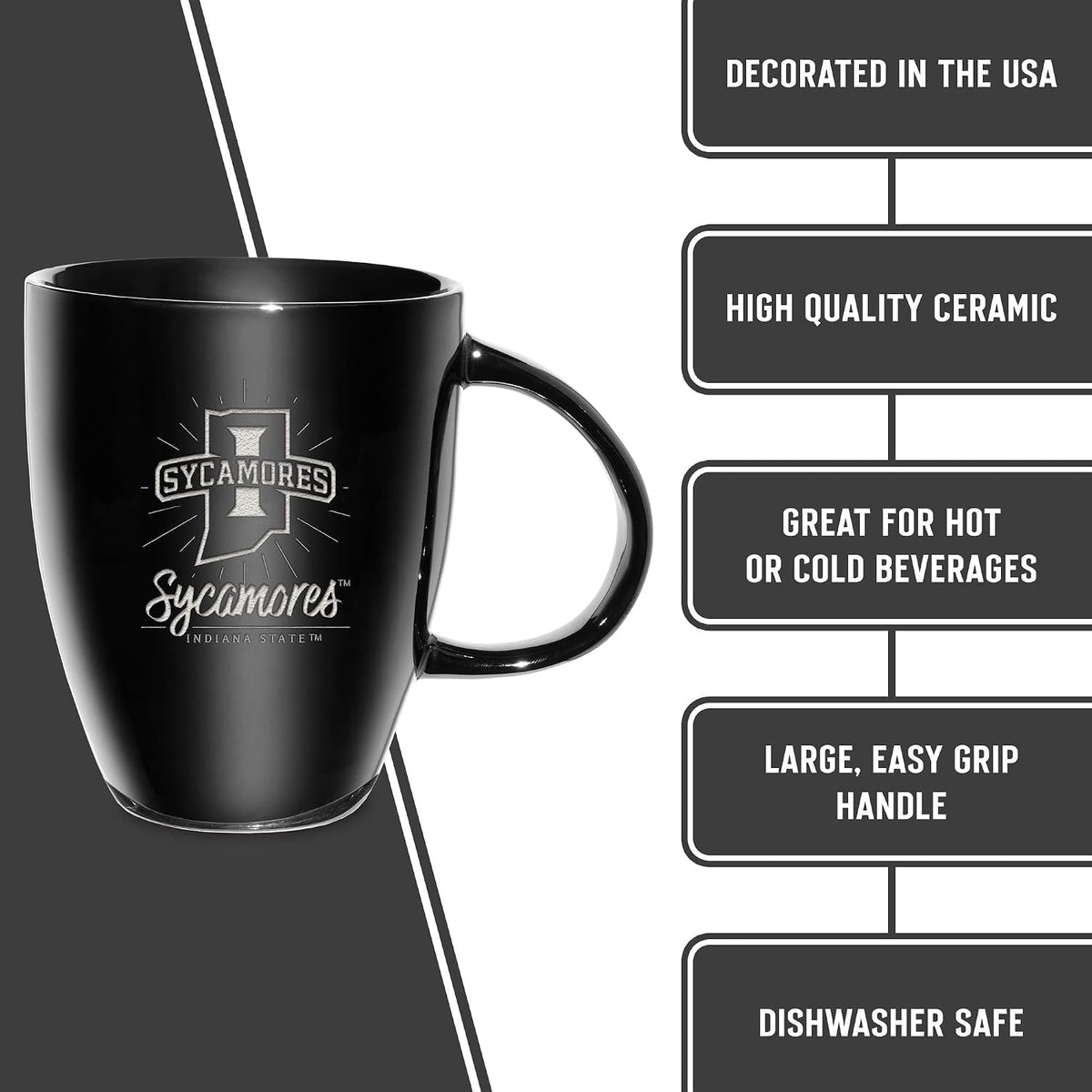 NCAA 18oz Laser Engraved Ceramic Lustre Mug - Coffee-Tea - Colors B