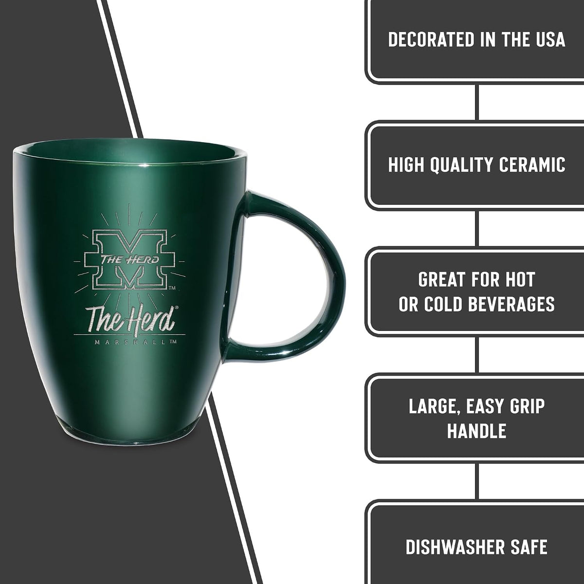 NCAA 18oz Laser Engraved Ceramic Lustre Mug - Coffee-Tea - Colors B