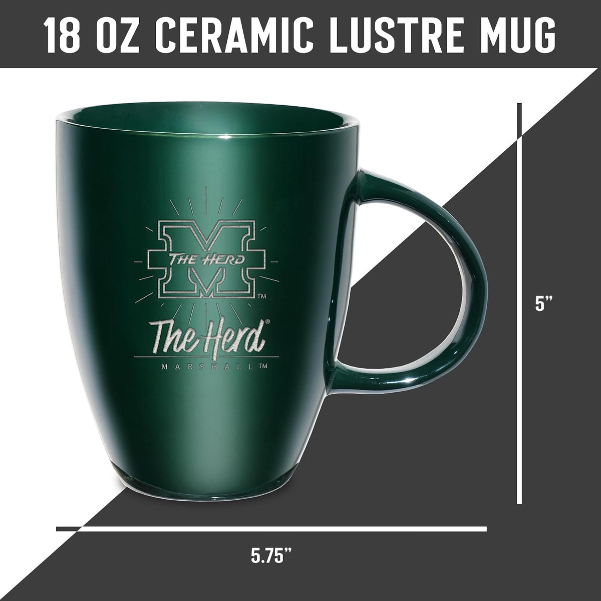 NCAA 18oz Laser Engraved Ceramic Lustre Mug - Coffee-Tea - Colors B