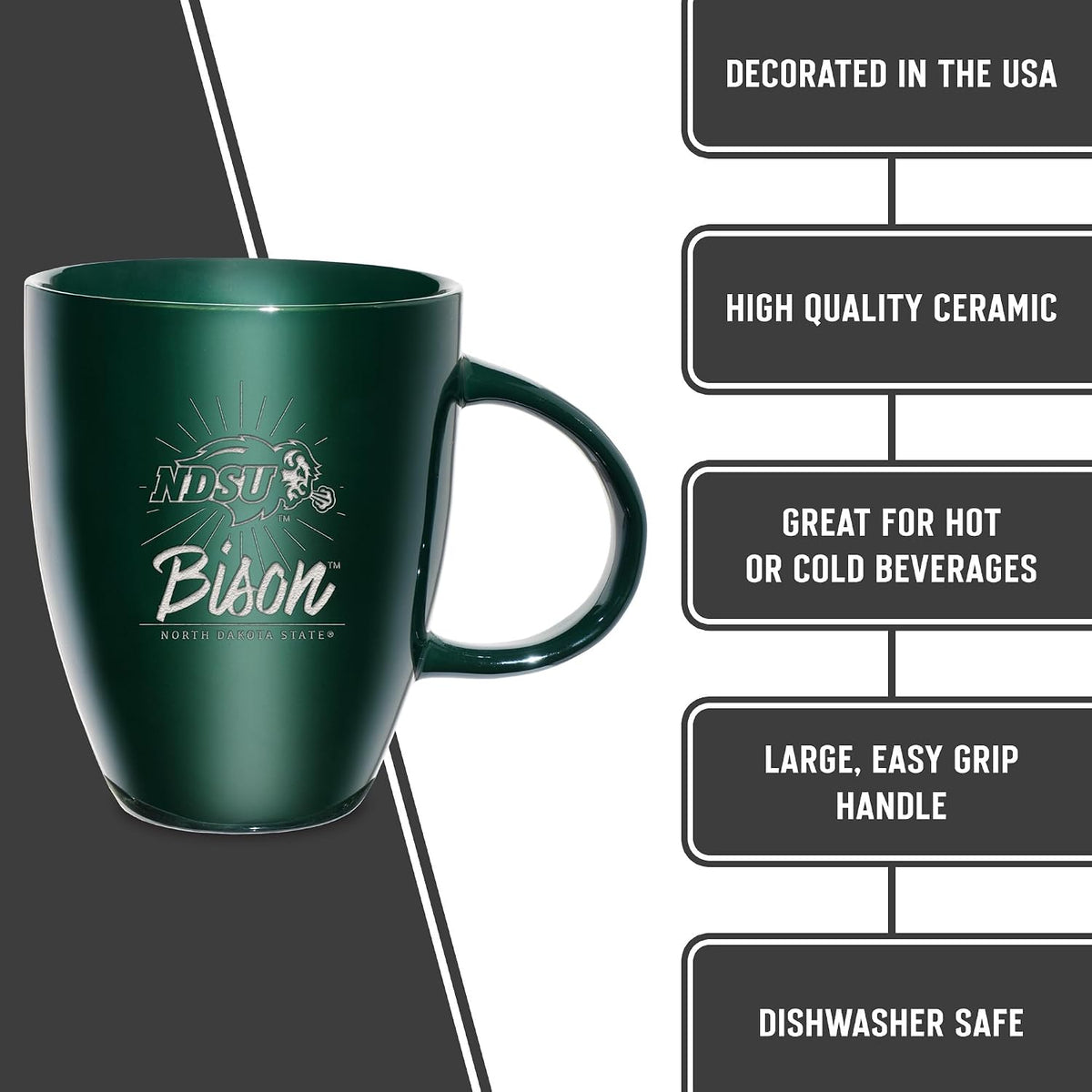 NCAA 18oz Laser Engraved Ceramic Lustre Mug - Coffee-Tea - Colors B