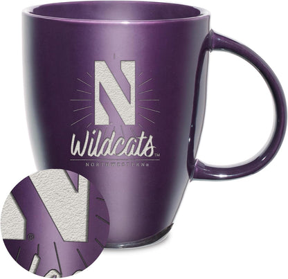 NCAA 18oz Laser Engraved Ceramic Lustre Mug - Coffee-Tea - Colors B