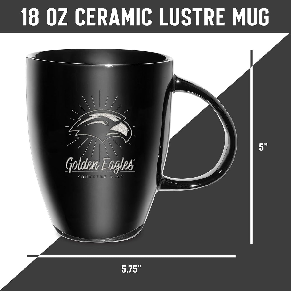 NCAA 18oz Laser Engraved Ceramic Lustre Mug - Coffee-Tea - Colors B