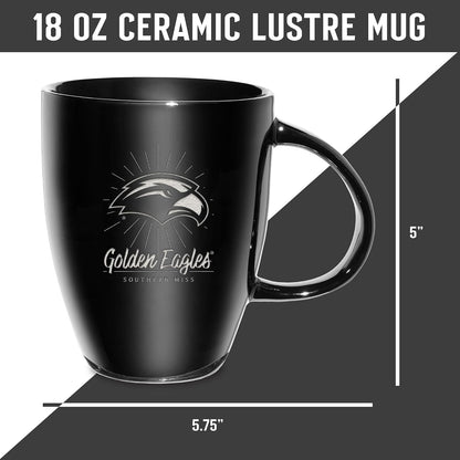 NCAA 18oz Laser Engraved Ceramic Lustre Mug - Coffee-Tea - Colors B