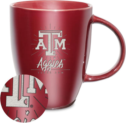 NCAA 18oz Laser Engraved Ceramic Lustre Mug - Coffee-Tea - Colors B