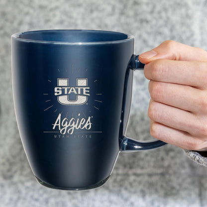 NCAA 18oz Laser Engraved Ceramic Lustre Mug - Coffee-Tea - Colors B