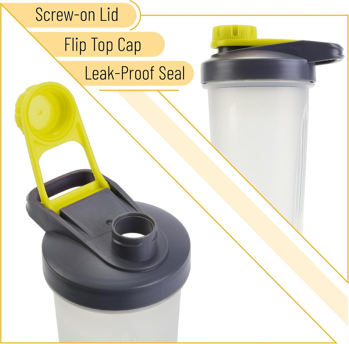 Shaker Bottles for Protein Mixes with Twist Cap, 28 oz