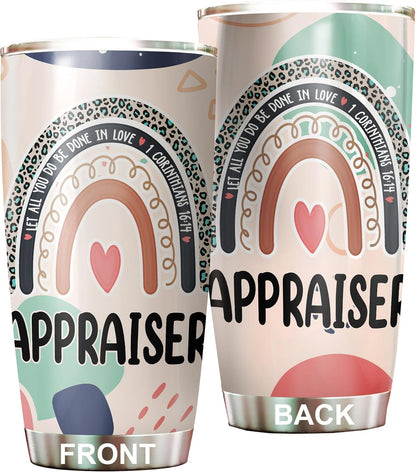 Let All You Do Be Done In Love Postal Clerk Tumbler Stainless Steel 20oz, Office Gifts Women Men Work Friends Coworker, Driking Coffee Cup For Birthday Christmas - Colors I