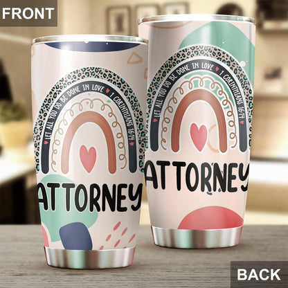 Let All You Do Be Done In Love Postal Clerk Tumbler Stainless Steel 20oz, Office Gifts Women Men Work Friends Coworker, Driking Coffee Cup For Birthday Christmas - Colors I