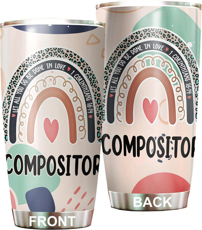 Let All You Do Be Done In Love Postal Clerk Tumbler Stainless Steel 20oz, Office Gifts Women Men Work Friends Coworker, Driking Coffee Cup For Birthday Christmas - Colors I