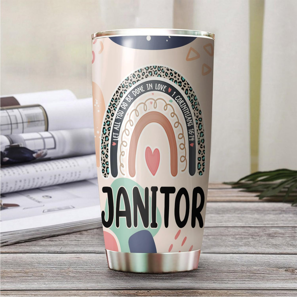 Let All You Do Be Done In Love Postal Clerk Tumbler Stainless Steel 20oz, Office Gifts Women Men Work Friends Coworker, Driking Coffee Cup For Birthday Christmas - Colors I