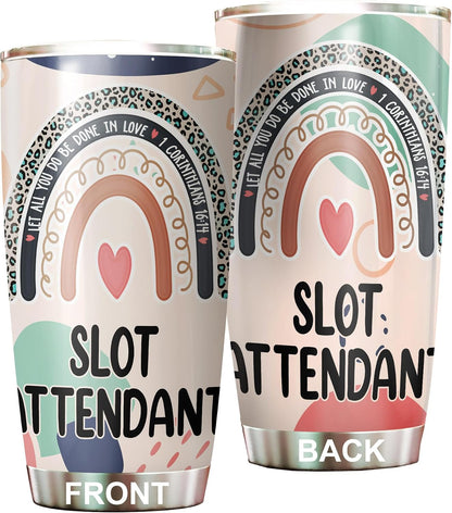Let All You Do Be Done In Love Postal Clerk Tumbler Stainless Steel 20oz, Office Gifts Women Men Work Friends Coworker, Driking Coffee Cup For Birthday Christmas - Colors I