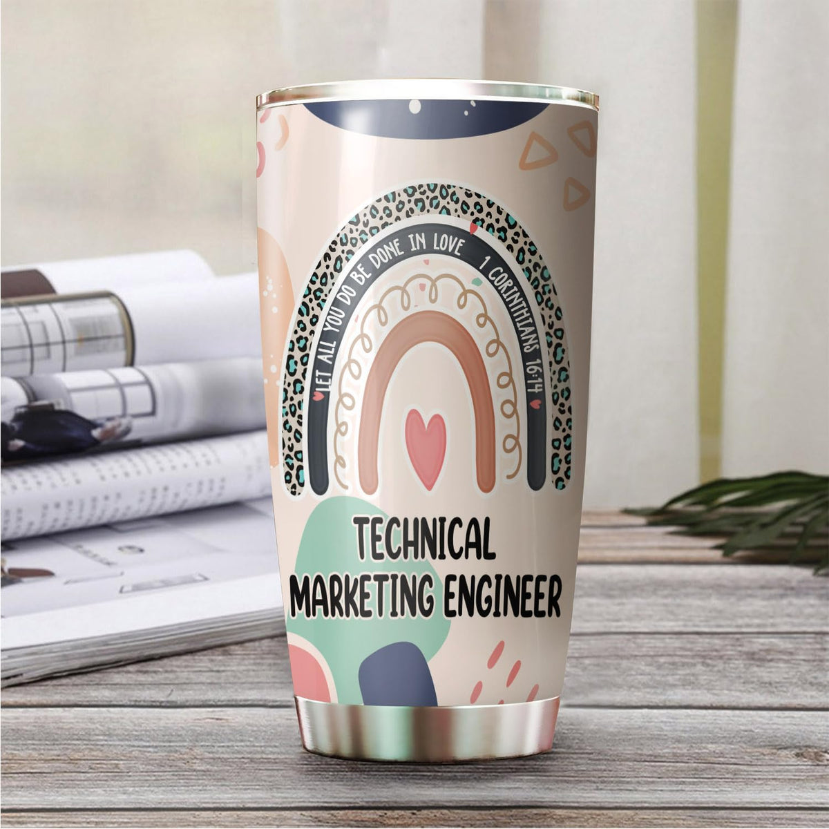 Let All You Do Be Done In Love Postal Clerk Tumbler Stainless Steel 20oz, Office Gifts Women Men Work Friends Coworker, Driking Coffee Cup For Birthday Christmas - Colors I