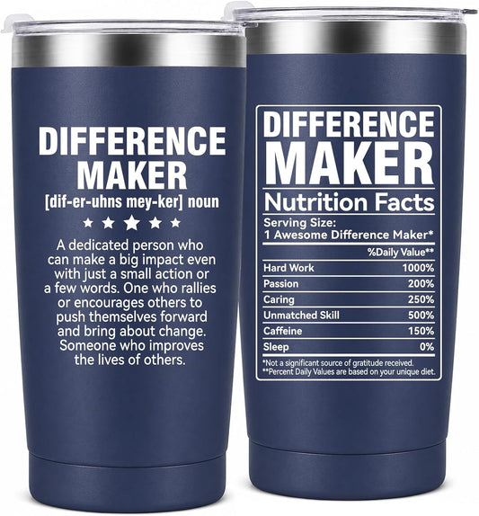 Difference Maker Gifts for Women Men, 20 Oz Insulated Tumbler