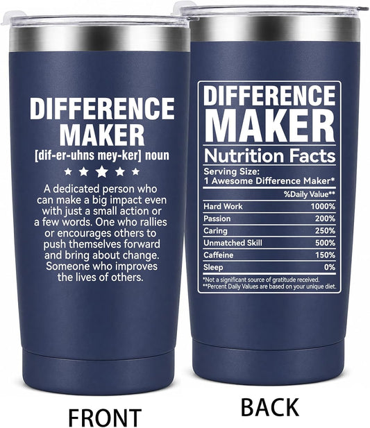 Difference Maker Gifts for Women Men, 20 Oz Insulated Tumbler