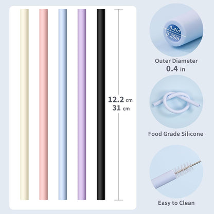 Reusable Silicone Straws for Stanley/Simple Modern 40 oz Tumbler, 12.2''