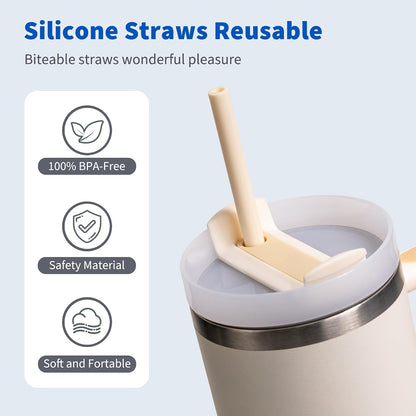 Reusable Silicone Straws for Stanley/Simple Modern 40 oz Tumbler, 12.2''