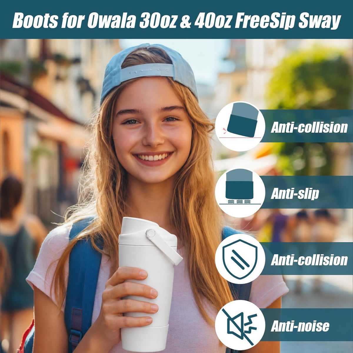 2PCS Protective Silicone Boots for Owala 30oz & 40oz FreeSip Sway