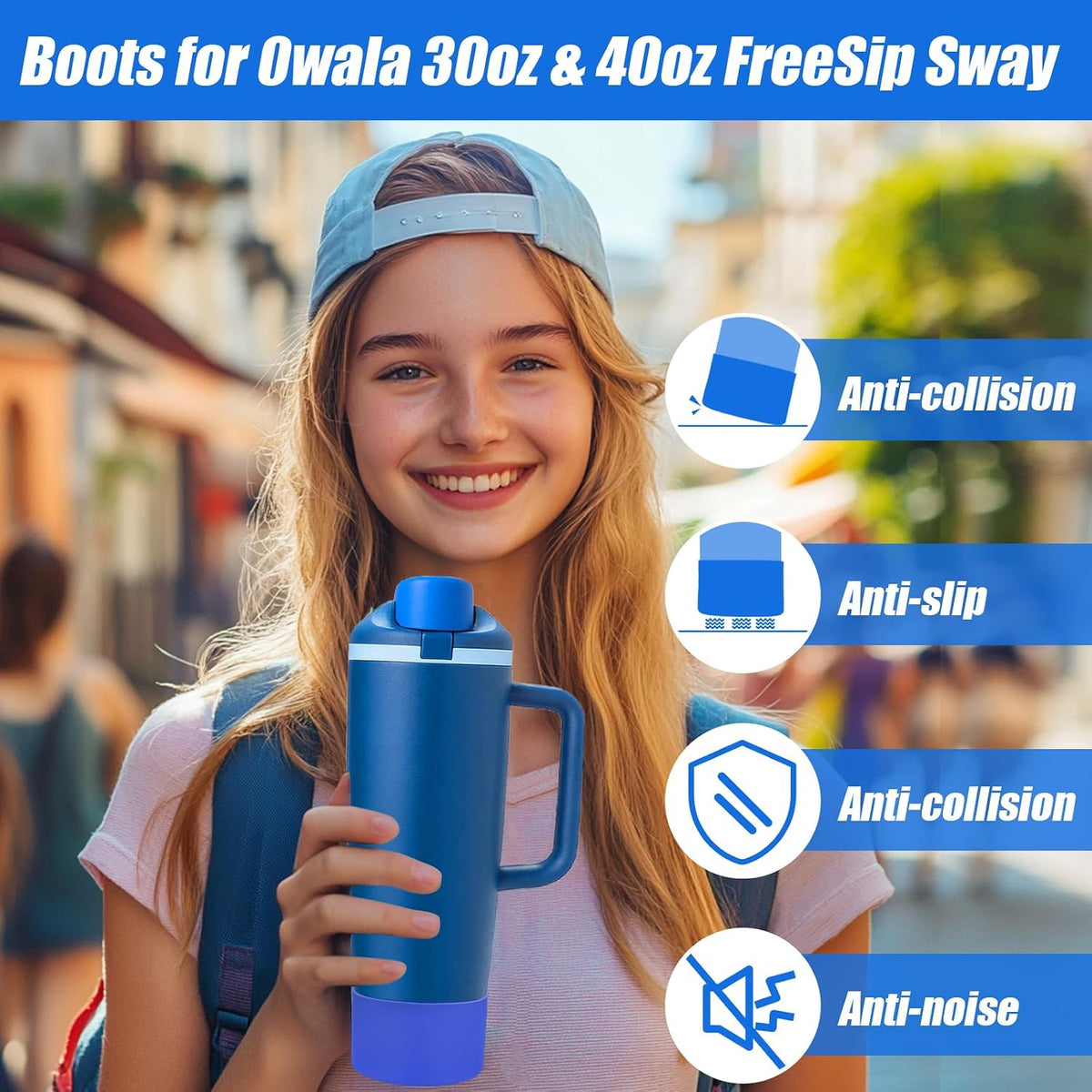 2PCS Protective Silicone Boots for Owala 30oz & 40oz FreeSip Sway