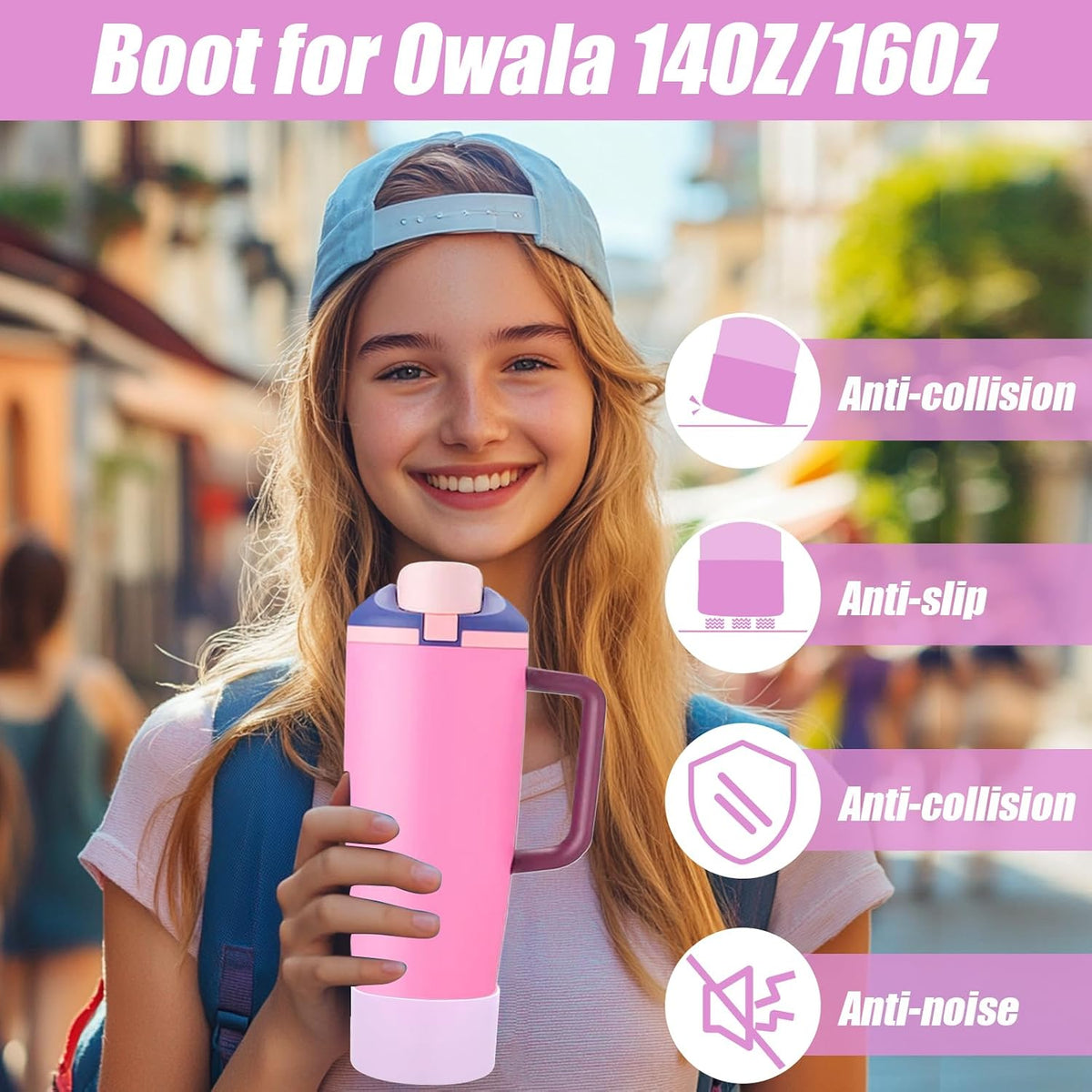 2PCS Protective Silicone Boots for Owala 30oz & 40oz FreeSip Sway