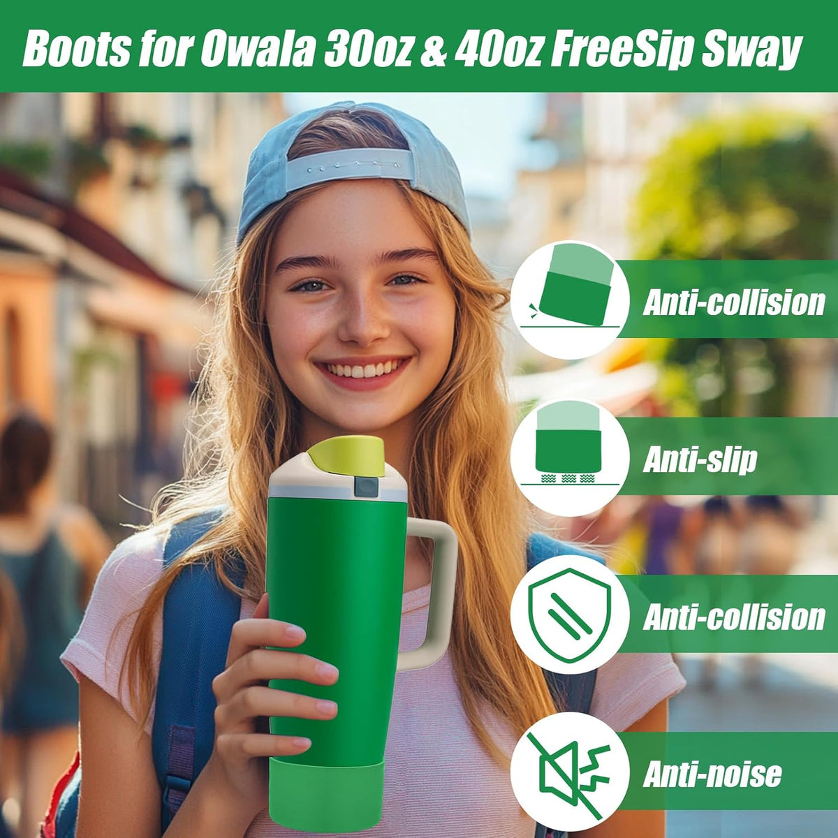 2PCS Protective Silicone Boots for Owala 30oz & 40oz FreeSip Sway