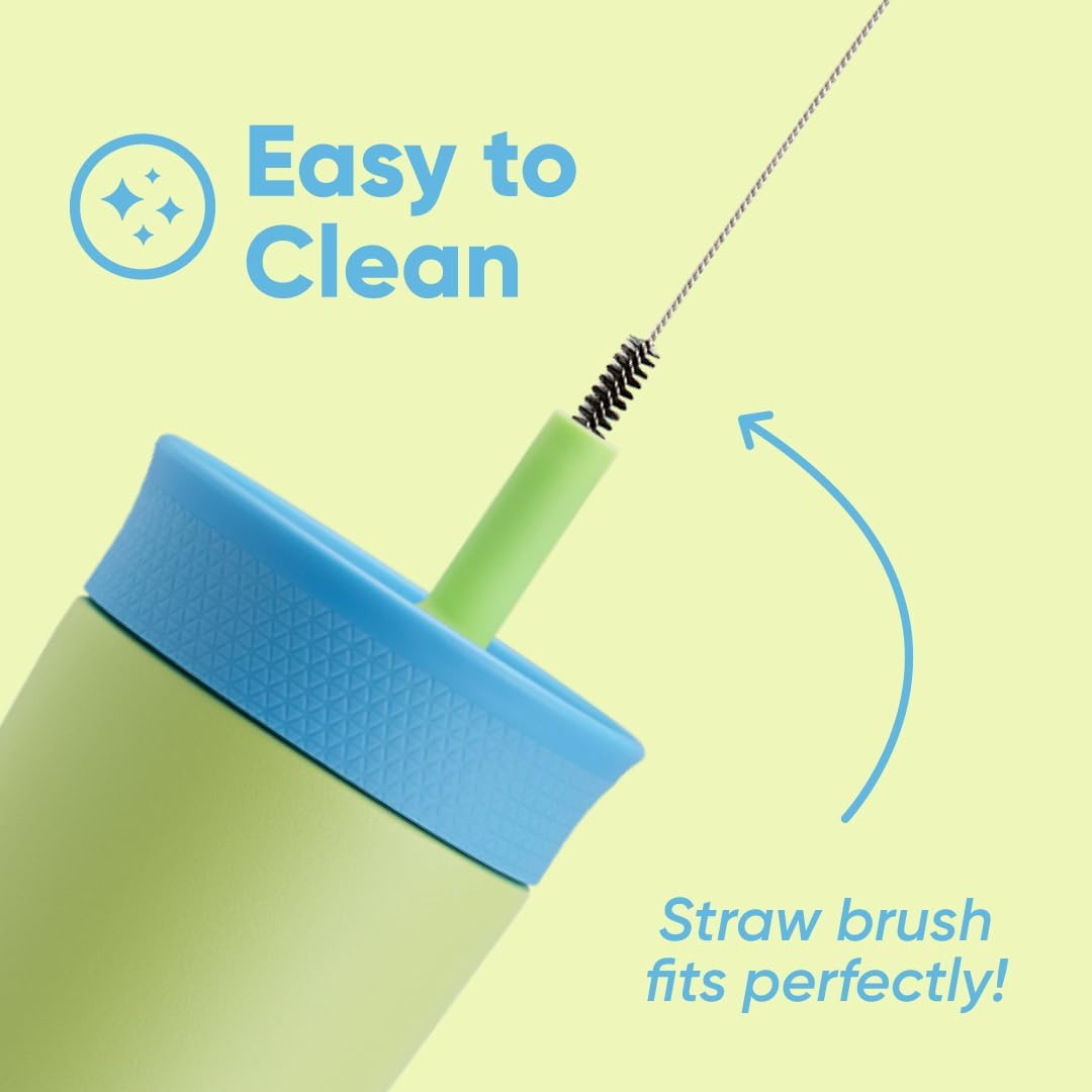 Owala Kids BPA-Free Plastic Tumbler with Spill Resistant Flexible Straw, Easy to Clean, Kids Water Bottle, Great for Travel, Dishwasher Safe, 15 Oz, Skate Park