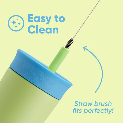 Owala Kids BPA-Free Plastic Tumbler with Spill Resistant Flexible Straw, Easy to Clean, Kids Water Bottle, Great for Travel, Dishwasher Safe, 15 Oz, Skate Park