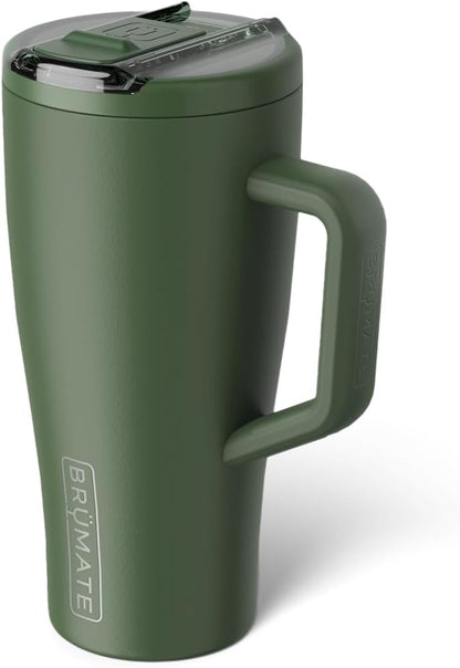 BrüMate Era Flip 30oz Tumbler with 100% Leakproof Covered Straw Lid | Hygienic Covered Straw | Insulated Stainless Steel Water Bottle with Handle | Cup Holder Friendly | BPA-Free (Sage)