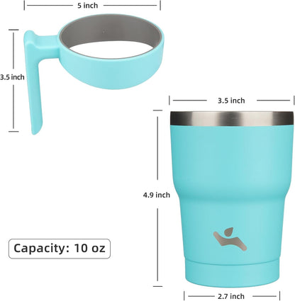 Konokyo 20 oz Tumbler with Handle and 2 Straw 2 Lid, Insulated Water Bottle Stainless Steel Vacuum Cup Reusable Travel Mug,Black