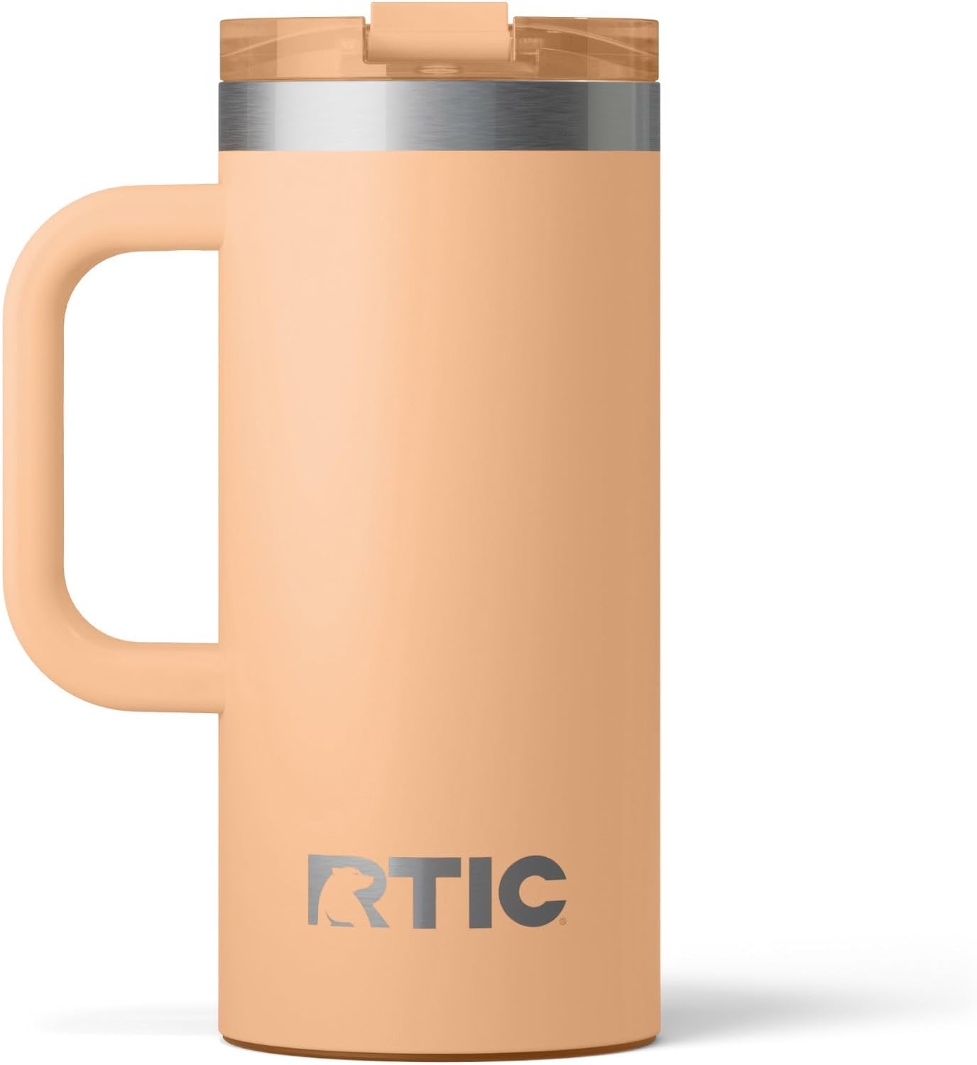 RTIC 20oz Road Trip Travel Mug with Lid and Handle, Ceramic Lined, Insulated, Stainless Steel, Metal, Double Wall Vacuum-Insulation, Portable Coffee, Tea Cup for Hot and Cold Drink, Black