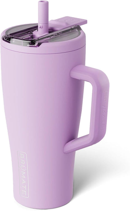 BrüMate Era Flip 30oz Tumbler with 100% Leakproof Covered Straw Lid | Hygienic Covered Straw | Insulated Stainless Steel Water Bottle with Handle | Cup Holder Friendly | BPA-Free (Sage)