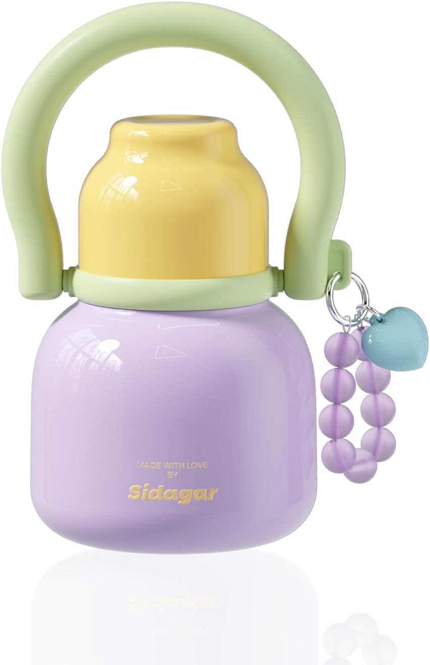 22 oz Water Bottle with Straw and Bowl, Unique Insulated Stainless Steel Tumbler, Spill-proof Reusable BPA-Free Cup, Pilates Wellness Study Travel, with Bonus Strap - Chocolate Black