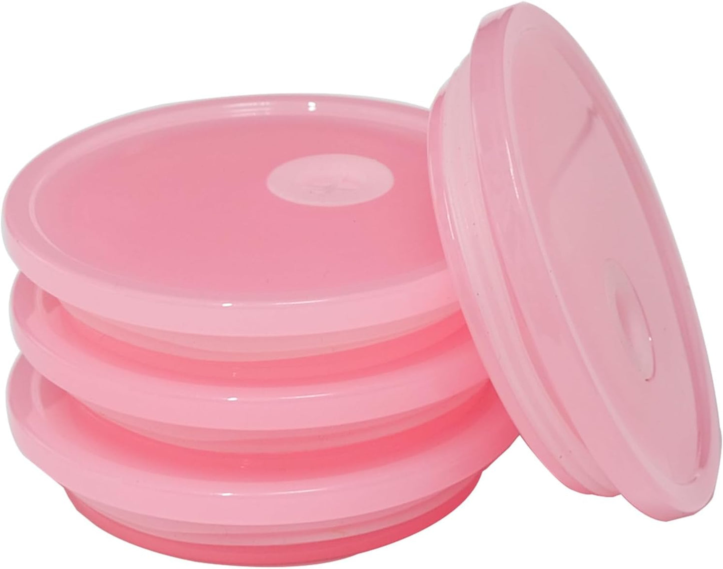 4 Pack Acrylic Lids for Glass Cups with Bamboo Lids and Straws, 2.75 inch/70 mm Acrylic Lids for 16 OZ Beer Can Cups with Wooden Lids, Replacement Canning Lids for 16OZ 20 OZ Glass
