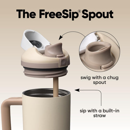Owala FreeSip Tumbler - Stainless Steel - 40-oz. - Tan (Lightly Toasted)
