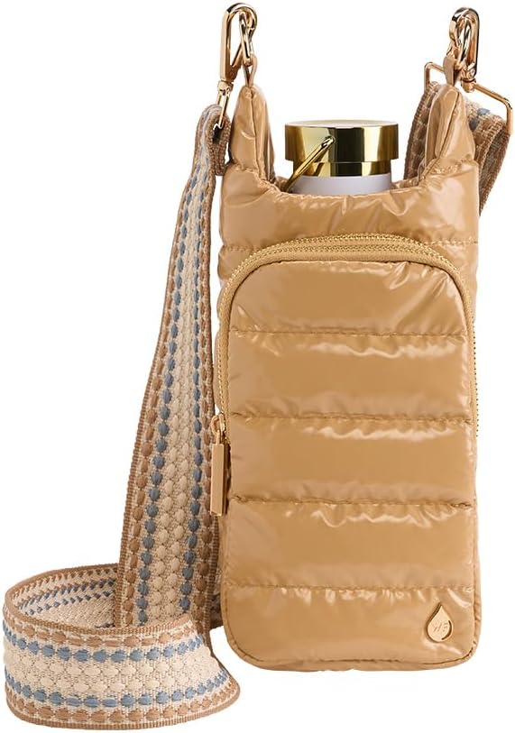 WanderFull Original HydroBag Fits Up to 32 oz Water Bottle Holder with Strap – Hands-Free Crossbody Water Bottle Carrier Bag with Phone Pocket - Colors A
