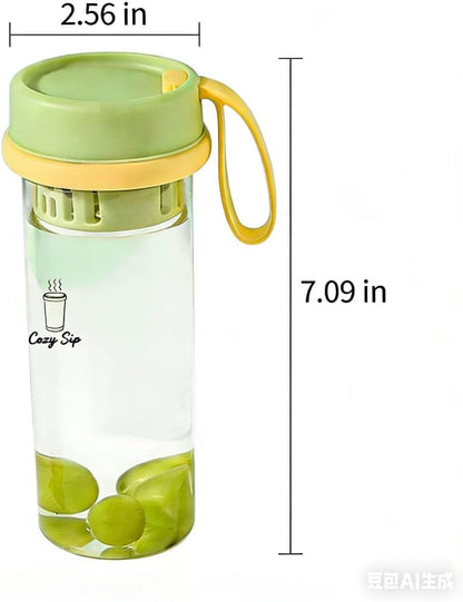 Fruit Infuser Water Bottle,17oz, Clear Water Bottle, Leakproof Plastic Water Bottle,Lightweight for Coffee, Tea, Fruit and Drinks, Shatter Proof, Reusable for Indoor & Outdoor(Orange)