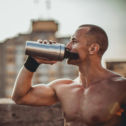 Protein Shaker Bottle 750ml, Stainless Steel Protein Shaker Cup, Gym Shaker Bottle, Protein Mixer Shaker Supplement Bottle with Mixball, Leak Proof Metal Sports Water Bottle for Men&Women
