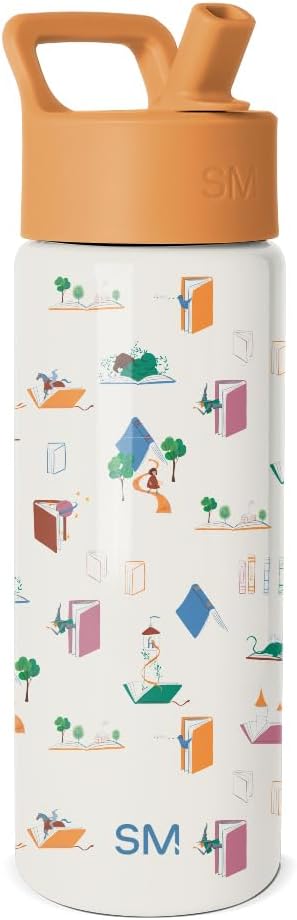 Simple Modern Kids Water Bottle with Straw Lid | 14oz Insulated Stainless Steel Kids Tumbler & Spill Proof Toddler Cup for School, Girls, Boys | Summit | Chloe Floral - Colors A