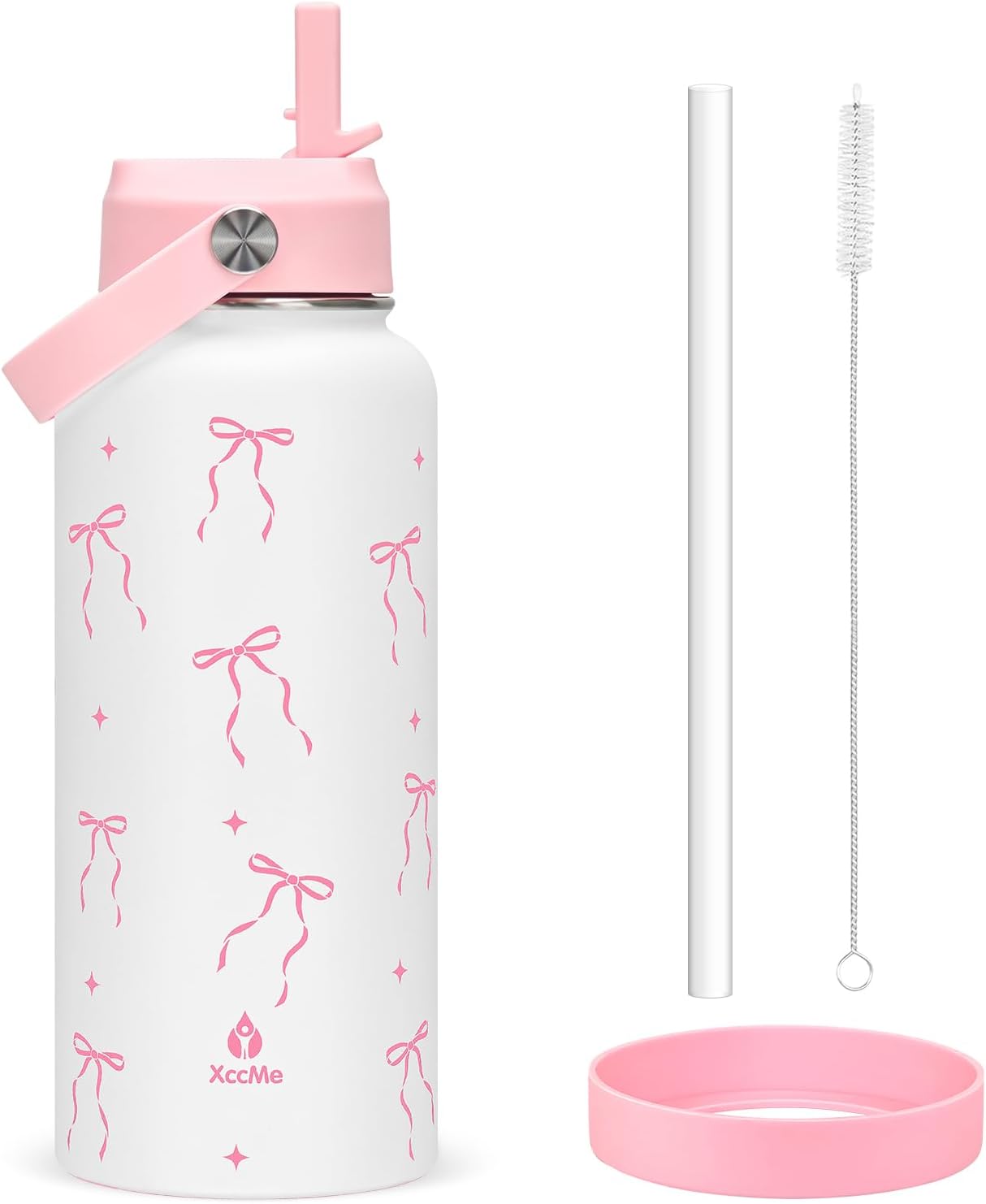 32oz Pickleball Insulated Water Bottle with Lid,Stainless Steel Water Bottl with Flip Straw and Handle,Gifts for Pickleball Players, Pickleball Lovers,Women Girls,Leak Proof Water Bottle