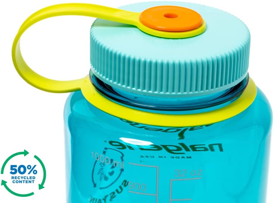 Nalgene 32 oz Wide Mouth Water Bottle | BPA-Free, Durable & Leak Proof, Lightweight Bottle for Hiking & Gym, Work & Travel