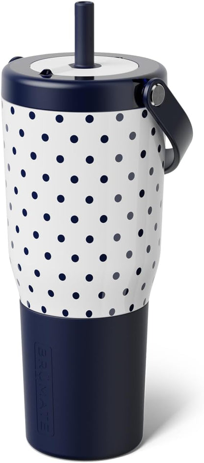 BrüMate Resa 35oz 100% Leakproof Tumbler w/Handle & Straw | Flexible SoftSip Straw | Silicone Sleeve for Durability | Stainless Steel | Cup Holder & Travel Friendly Water Bottle (Java)