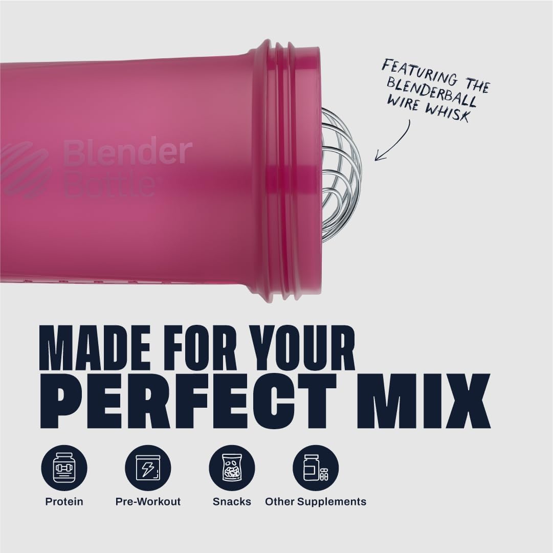 BlenderBottle Shaker Bottle with Pill Organizer and Storage for Protein Powder, Classic V2 ProStak System, 22-Ounce, Midnight Black