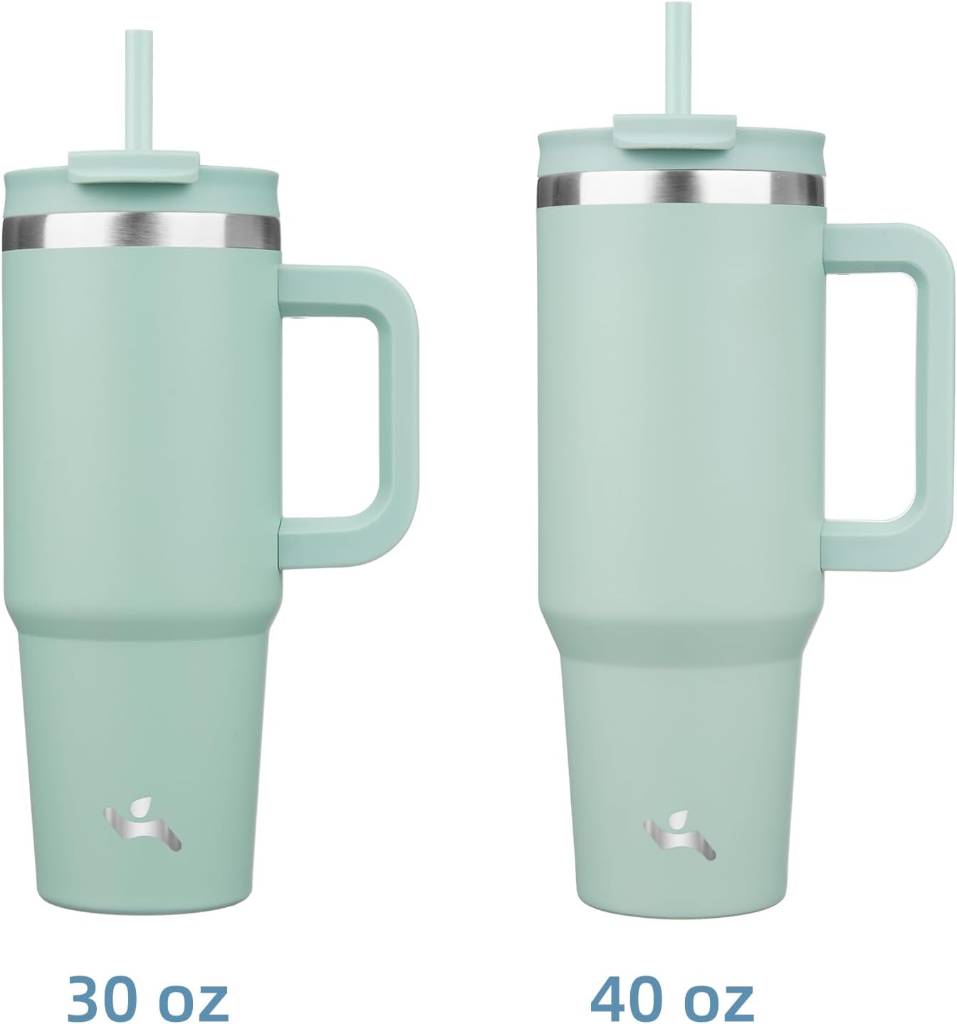 Konokyo 30 oz Tumbler with Handle and 2 Straws,2 in 1 Lid Insulated Water Bottle Stainless Steel Travel Coffee Mug,Sky