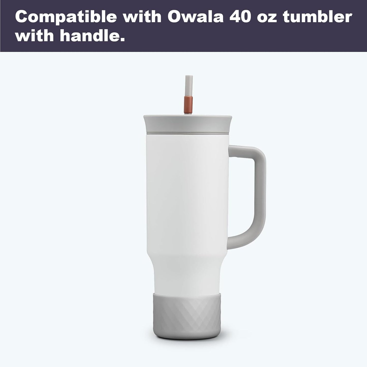Silicone Boot for Owala 40 oz Tumbler with Handle, Anti-Slip Protective Sleeve for Stainless Steel Triple Layer Insulated Travel Tumbler Accessories