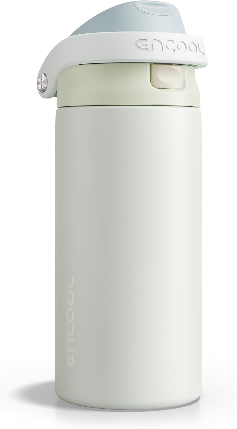 ENCOOL Leakproof Insulated Water Bottle with Straw Dual-Sip Water Bottle Bag-Safe Design for Work, Commute & Gym – Keeps Drinks Cold All Day, 24 oz, Lemonade Pink - Colors B