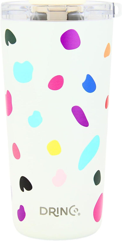 Drinco - 20 oz Stainless Steel Tumbler | Double Walled Vacuum Insulated Mug With Lid, 2 Straws, For Hot & Cold Drinks (20oz Dragonfly)