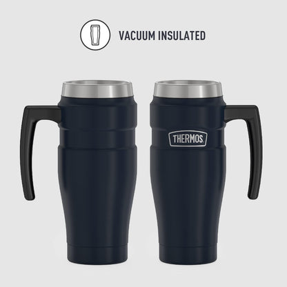 THERMOS Stainless King Vacuum-Insulated Stainless Steel Tumbler - 16oz, Midnight Blue - Insulated Coffee Tumbler for Hot & Cold Drinks - Leak-Proof & Sweat-Proof for Commuting & Traveling