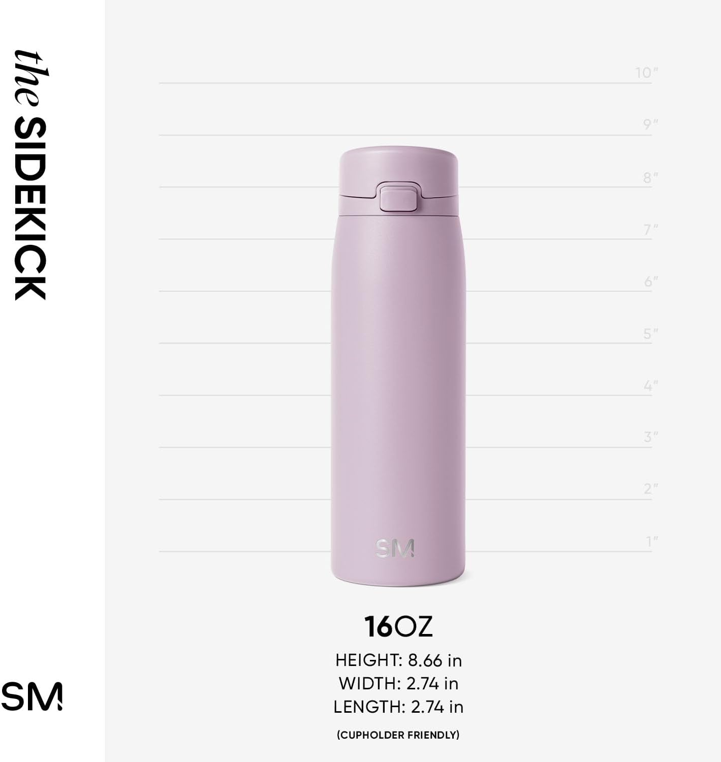 Simple Modern Sidekick Travel Coffee Mug | Ceramic-Lined Insulated Stainless Steel Tumbler | Leak-Proof and Cup Holder Friendly | 16oz, Almond Birch Mix
