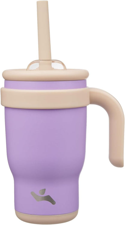 Konokyo 30 oz Tumbler with Side Handle, Insulated Water Bottle with Straw and 2 in 1 Lid, Stainless Steel Cup Travel Coffee Mug for Sports Office Gym,Purple