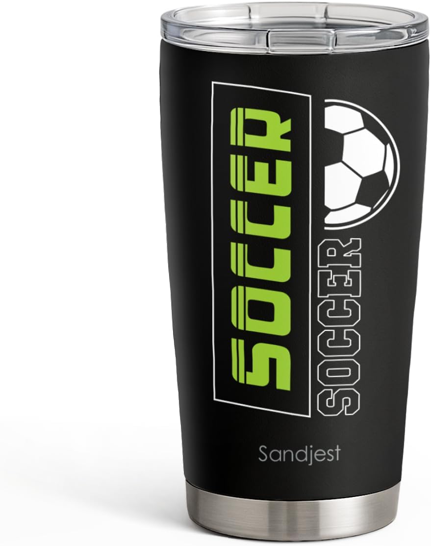 SANDJEST Pickleball Tumbler 20oz, Stainless Steel Travel Cup with Lid, Insulated Coffee Mug, Pickleballs Gifts for Women Girls Friends Sisters Players on Birthday Christmas